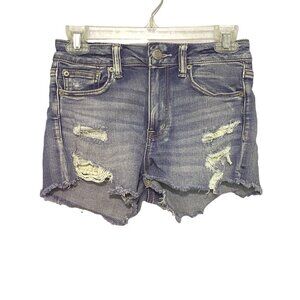 American Eagle Hi Rise Shortie Next Level Stretch Denim Shorts Women’s Size 4